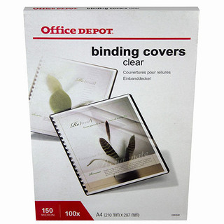 Office Depot 欧迪办公 透明装订封面 A4 15丝 透明 100张/盒