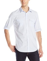 Calvin Klein End On End Check Roll-Up 男士休闲衬衫