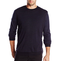 Calvin Klein Merino Striped Crew Neck 男子羊毛衫 Black