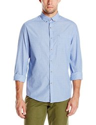 KENNETH COLE Ls 1 Pkt Sqr Print 男款长袖衬衫