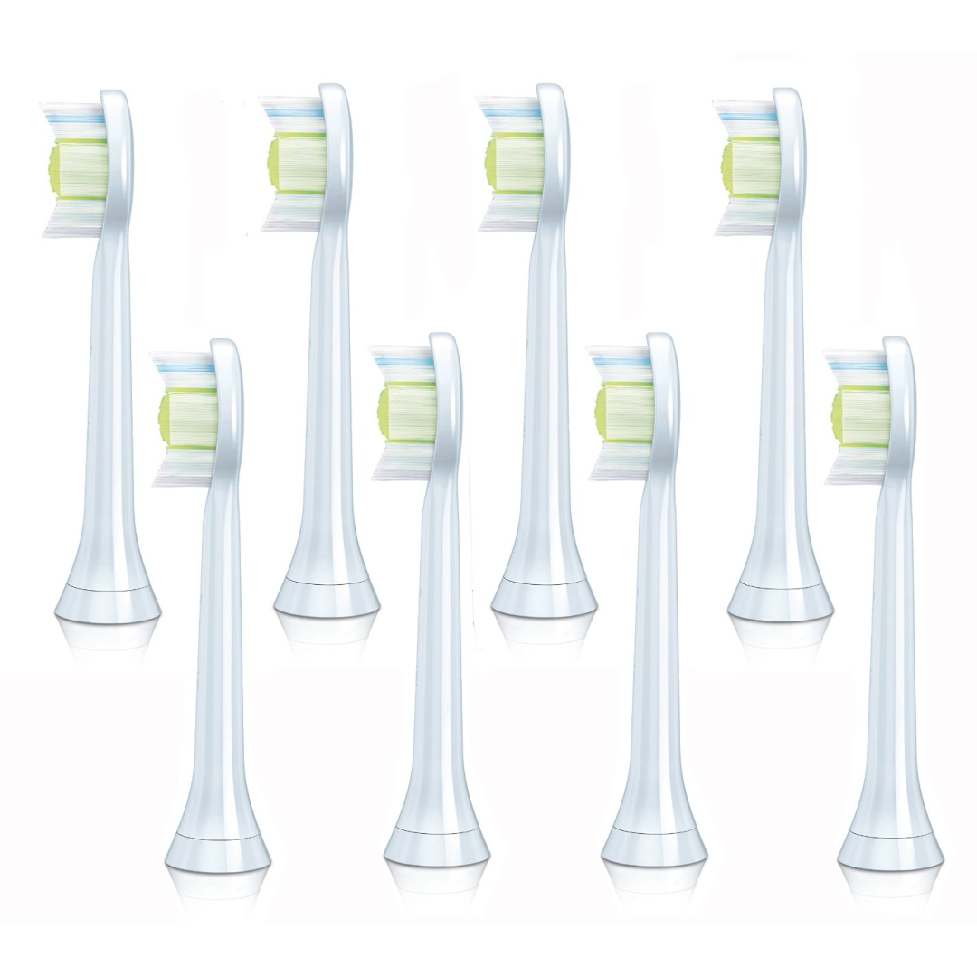 PHILIPS 飞利浦 Sonicare Diamondclean系列 HX6068/26 电动牙刷刷头 和普通刷头的简单对比