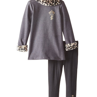 橘滋 Juicy Couture Gray Leopard Tunic and Leggings 女童豹纹套装