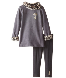 Juicy Couture Gray Leopard Tunic and Leggings 女童豹纹套装