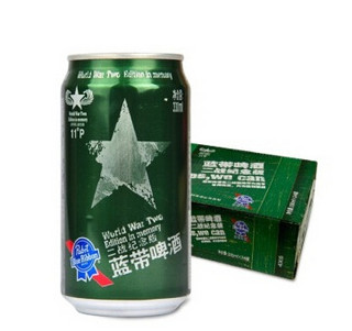 Blue Ribbon 蓝带 军罐啤酒 330mL*24整箱装