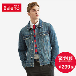 Baleno 班尼路 青年纯棉长袖牛仔衬衫外套