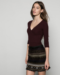 Bershka 舞衣式七分袖 T恤衫 07077315