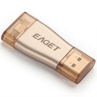 EAGET 忆捷 i50 32G USB3.0 苹果官方MFI认证 双接口U盘 金色