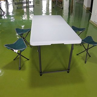 LUHUA 路华 FT-005 4FT折叠桌(一桌四三脚凳)灰白色 30*30*34cm