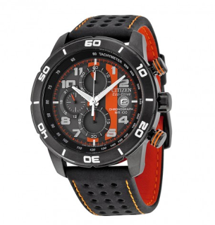 CITIZEN 西铁城 光动能腕表系列 CA0467-11H 男士光动能手表 45mm 黑盘 黑色聚氨酯涂层皮革表带 圆形