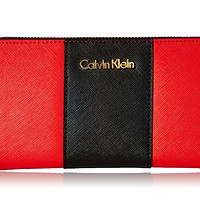 Calvin Klein Saffiano 女款真皮长款钱包