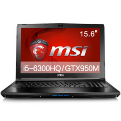 MSI 微星 GL62 6QD-021XCN 15.6寸 游戏本（i5-6300HQ 8G 1T GTX950M 2G）