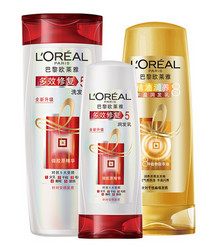 L'OREAL PARIS 巴黎欧莱雅 多效修复 洗发露 400ml + 润发乳 200ml + 精油润养 丰盈润发乳 400ml