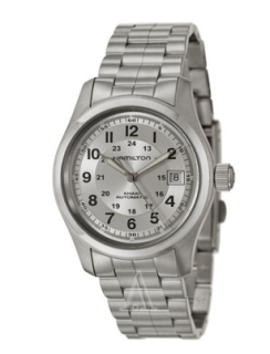 HAMILTON 汉米尔顿 卡其野战系列 H70455153 男款机械表 38mm 银色 银色 不锈钢