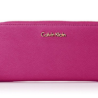 Calvin Klein Saffiano 女款真皮长款钱包