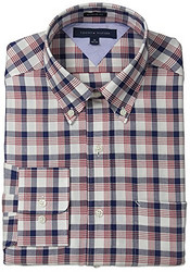 TOMMY HILFIGER Regular-Fit Diamond-Print Multi-Check 男款衬衫