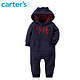 Carter's  118G031 长袖连帽连体衣小熊摇粒绒男婴儿童装 1件式 蓝色