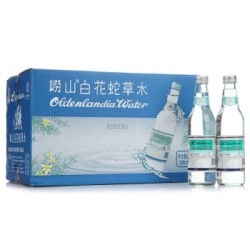 崂山 白花蛇草水330ml*24瓶装玻璃瓶装 风味饮料 *2件