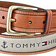 限尺码：TOMMY HILFIGER  汤米希尔费格 双色拼接真皮皮带