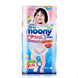 moony 尤妮佳 女婴用拉拉裤 L 44片