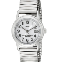 CASIO 卡西欧 Easy-To-Read LTP-S100E-7BVCF 太阳能不锈钢 女士石英腕表