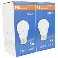 FSL 佛山照明 LED灯泡 5WE27日光色炫银 2支*8套