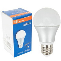 FSL 佛山照明 LED灯泡 7W E27暖白光炫银 2支*6组+LED灯泡 大螺口E27 2.8W暖白光 明珠*1个