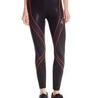 CW-X Insulator Pro 女款压缩裤 黑色/柠檬绿色针