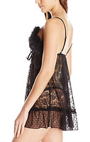 BETSEY JOHNSON Feather and Lace Babydoll 女士蕾丝睡裙