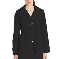 Calvin Klein Single Breasted Double Collar Trench 女士风衣