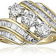 Amazon Collection 10k Yellow Gold-and-Diamond Anniversary Ring戒指