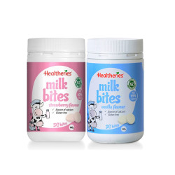 Healtheries 贺寿利 香浓奶片 草莓味+香草味 50片 2罐