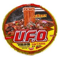 日清Nissin UFO飞碟炒面 铁板牛肉风味 净含量：122g 碗装 干拌面 *2件