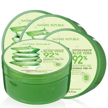 naturerepublic自然乐园芦荟舒缓保湿凝胶300ml3支装2套