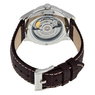 HAMILTON 汉米尔顿 爵士系列 H32455557 男士机械手表 37mm 银盘 棕色皮革表带 圆形