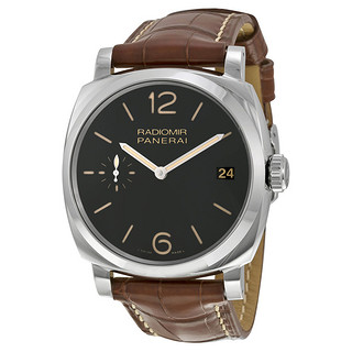 PANERAI 沛纳海 RADIOMIR镭得米尔系列 PAM00514 男士机械手表 47mm 黑盘 棕色鳄鱼皮带 酒桶形