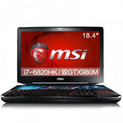 msi 微星 GT80S 6QE-050CN 18.4英寸游戏笔记本电脑（i7-6820HK/32GB/256GB+1TB/双GTX980M）