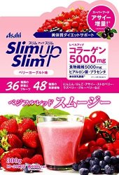 Asahi 朝日 slimup胶原蛋白+36种果蔬+48种发酵植物 瘦身代餐粉 草莓奶昔 300g