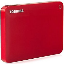 TOSHIBA 东芝V8 CANVIO高端分享系列2.5英寸移动硬盘（USB3.0）2TB（活力红）