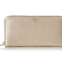 FOSSIL Sydney Zip Clutch 女士手拿包  Silver/Metallic