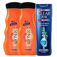 LYNX 凌仕 醒体沐浴露 100ml*2瓶+清扬 活力运动薄荷洗发水 100ml