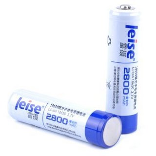 leise 雷摄 充电电池 18650锂电池大容量2800mAh 3.7V (2节装)  适用:强光手电筒/头灯/航模（不含充电器）