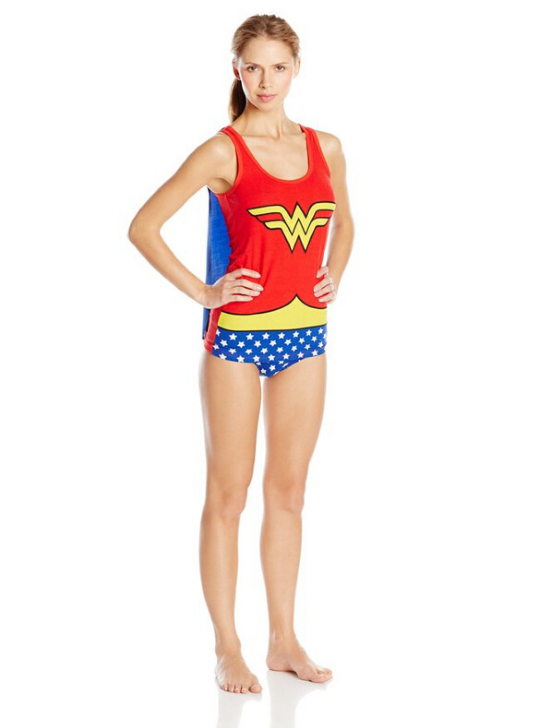 它就真的只是一件睡衣：晒晒大妈前阵子推的wonder woman睡衣套装（真人秀）