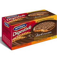 McVitie's 麦维他 英国进口 麦维他黑巧克力消化饼200g 早餐 下午茶  休闲零食