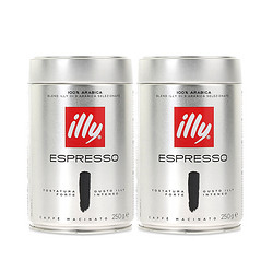 illy 深度烘焙咖啡粉 无糖 250g*2