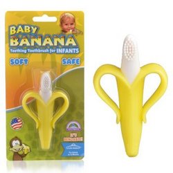 BABY BANANA 香蕉宝宝 硅胶婴儿牙胶牙刷 3个