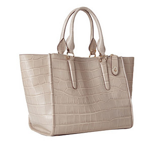 COACH 蔻驰 Embossed Croc Crosby Carryall 女士手提斜挎包