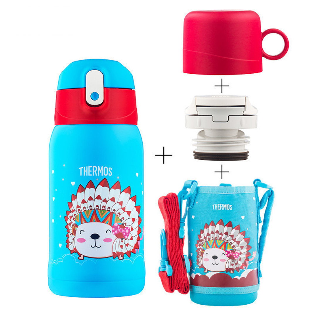给儿子入手一只保温杯：THERMOS 膳魔师 真空不锈钢两用杯