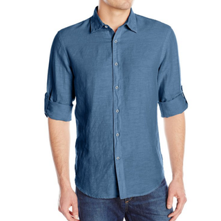 Perry Ellis Solid Linen Cotton 男士长袖衬衫（5色）