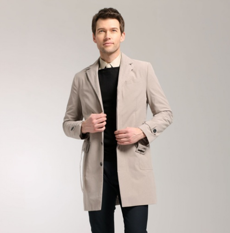 me&city 男西装式长风衣