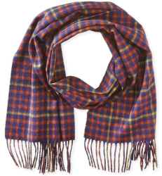 Phenix Cashmere Two-Tone Plaid 100%羊绒围巾